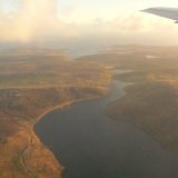 Olna firth, with Voe near head of the loch